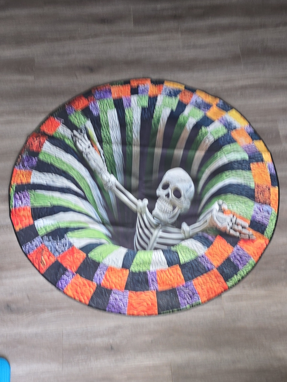 Halloween Skeleton Pit Party Mat - Orange, Green, Purple, Black